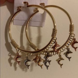 Fashion Jewelry Dolphin Hoop Earrings 🐬